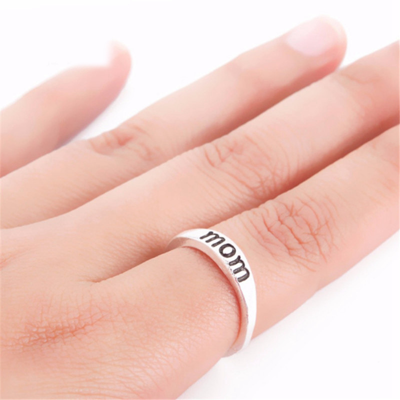 Wholesale Jewelry MAMA Simple Style Letter Alloy Plating Rings display picture 6