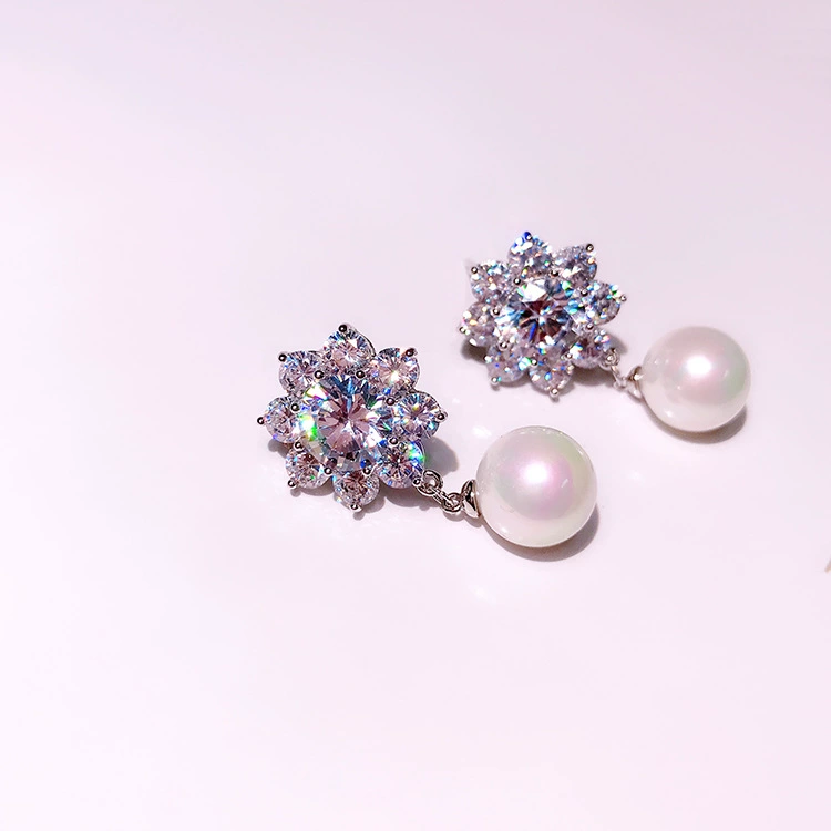 Серебряная игла, серьги из жемчуга, модный кулон, аксессуар, образец серебра 925, японский и корейский, европейский стиль