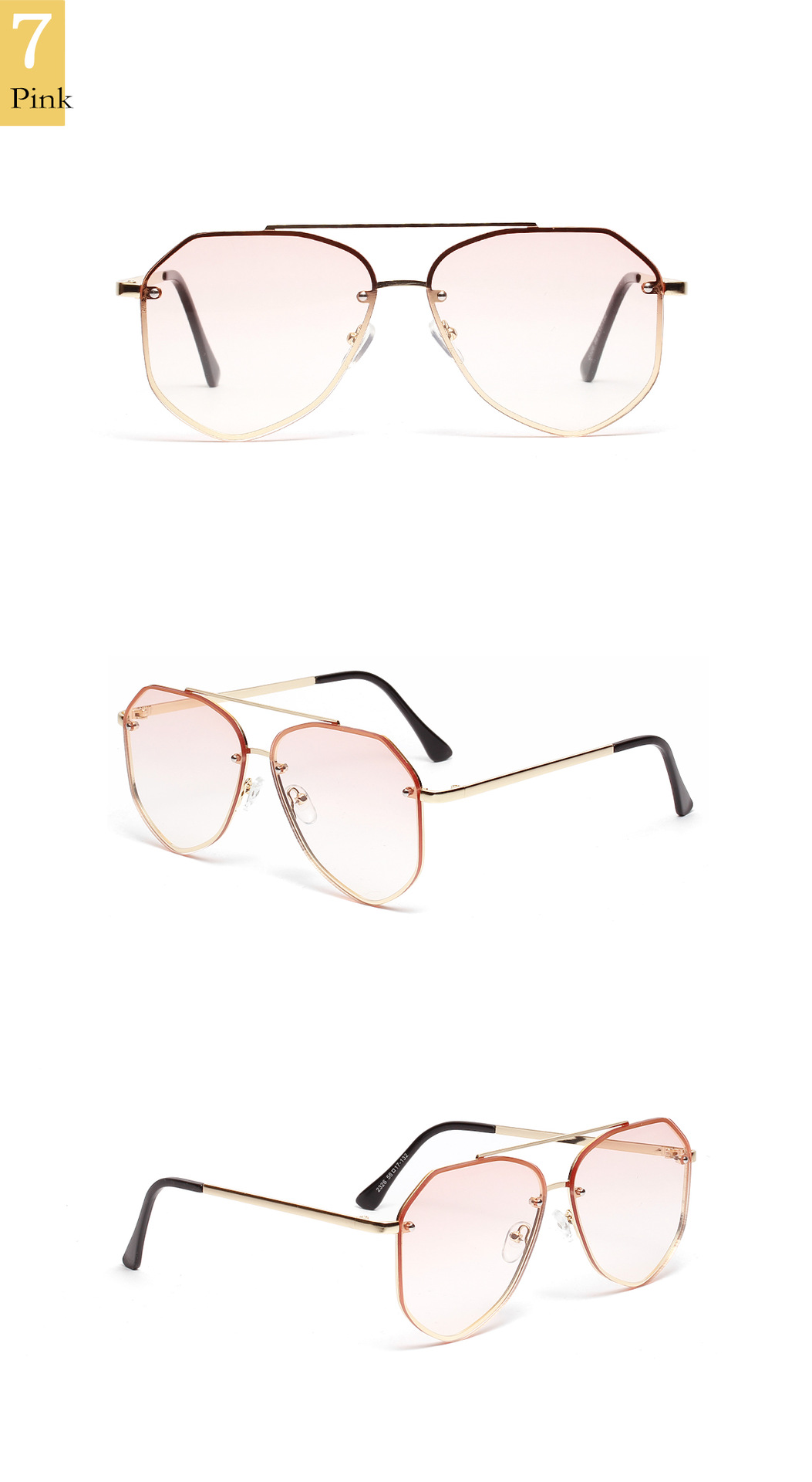 50g Weight UV400 Protection Lens Material Outdoor, Travel, Party, Fishing Occasion Women'S, Men'S, Unisex Gender Elegant, Glam, Hip-Hop, Retro, Vintage Style, Fashion, Sweet, Simple Style, Sports Style Grey&Pink, Grey, Pink, Purple, Blue, Transparent, Gold, Silver Color Elegant Glam Hip-Hop UV400 Protection Women's Sunglasses 10
