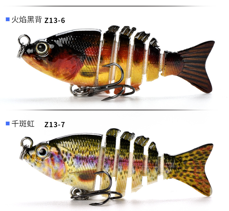 Small Multi Jointed Fishing Lures Hard Plastic Baits Fresh Water Bass Swimbait Tackle Gear