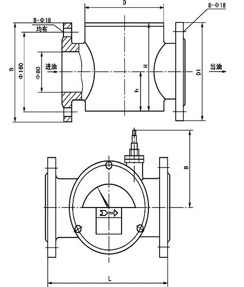 YXQ-80II油流信号器-外形图