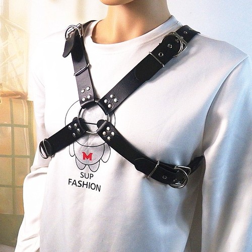 European and American cross-border punk Punk wide restraint rivet men's business belt domineering casual accessories versatile trendy suspenders