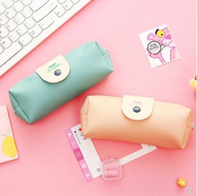 简约小清新儿童皮胡子笔袋初中高中女孩韩国可爱铅笔盒文具