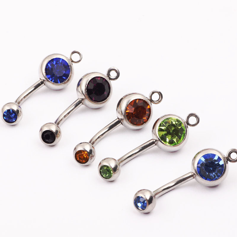 Medical Steel Double-Ended Drill Navel Ring Belly Button Jewelry O-Ring Wholesale detail image 8