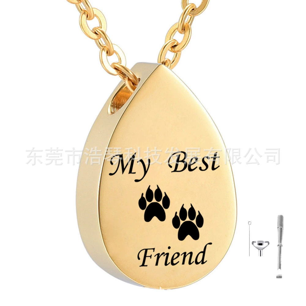 Титана стали капли воды образный коготь печать пепельное шкатулка кулон из нержавеющей стали ПЭТ пепельное ожерелье кремации ювелирные изделия флакон духов