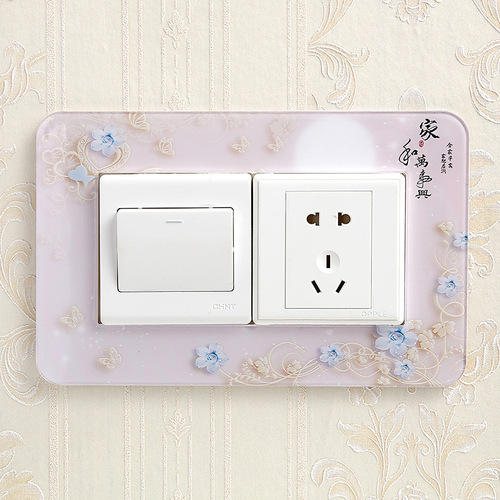 Acrylic Switch Wall Sticker Switch Cover Outlet Protector Cover Light Switch Cover Double Pole Rural Style