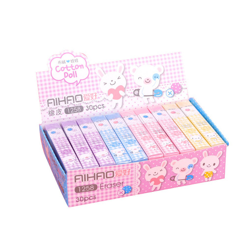 Korean-style creative cute multi-color long eraser for students to clean and study, wholesale learning supplies eraser