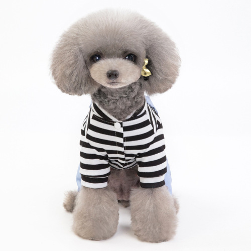 Pet clothing dog clothes four-legged pet outfit pet clothes 2019 spring new striped belted pants wholesale