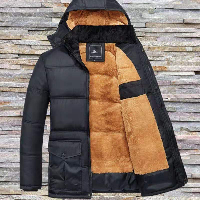 爸爸棉服加肥加大中老年冬装羽绒棉衣男爷爷带帽棉袄加厚加绒批发|ms