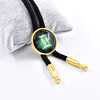 Zodiac signs, metal necklace, glossy adjustable bow tie suitable for men and women, Korean style, simple and elegant design