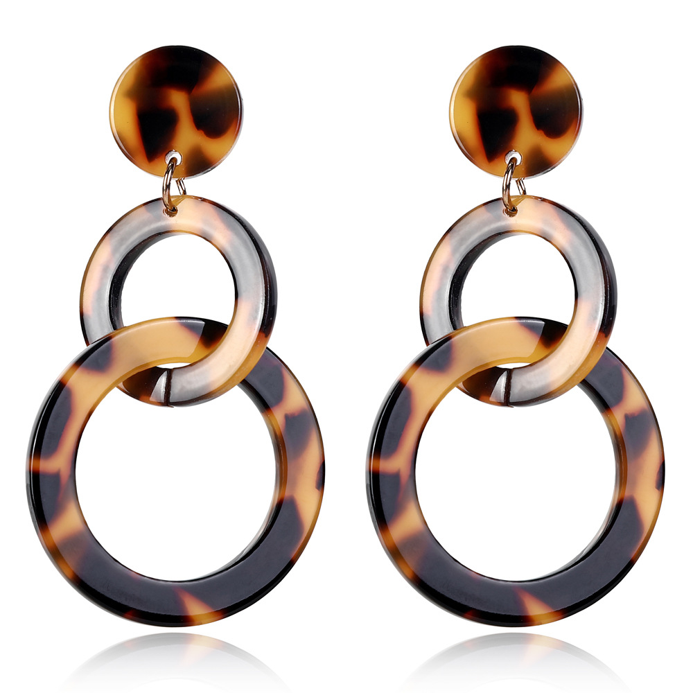 1 Paire Mode Géométrique Résine Pas D'incrustation Des Boucles D'oreilles Boucles D'oreilles display picture 7