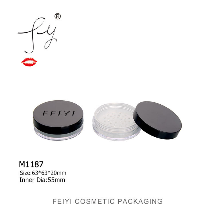 化妆品包装  素雅黑巧装散粉盒 M1187