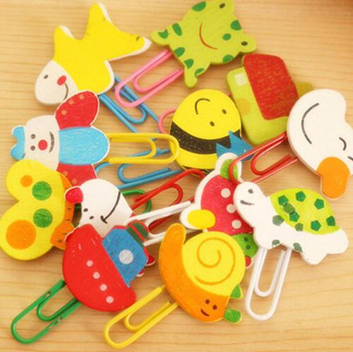 Japanese and Korean stationery, cute cartoon paper clips, wooden animals, paper clips, note needles, office supplies manufacturers wholesale