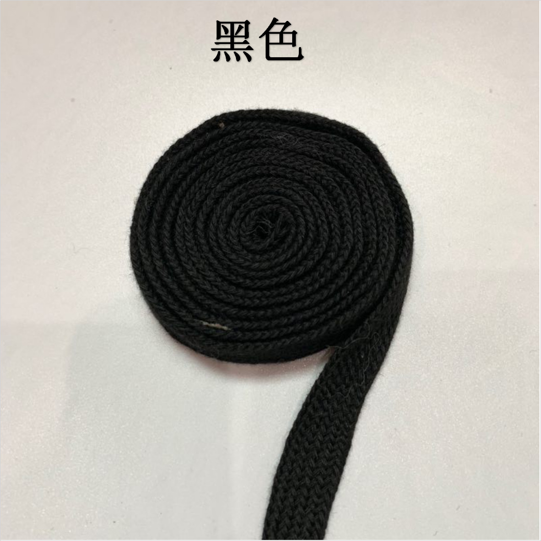 Fabricante en stock cinta de color 1,5 CM cuerda de algodón plana hueca de doble capa ropa tejida sombrero cuerda de la cintura cordón