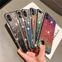 適用蘋果12mini手機殼iphonexsma星空水鑽8plus漸變14pro保護套XR
