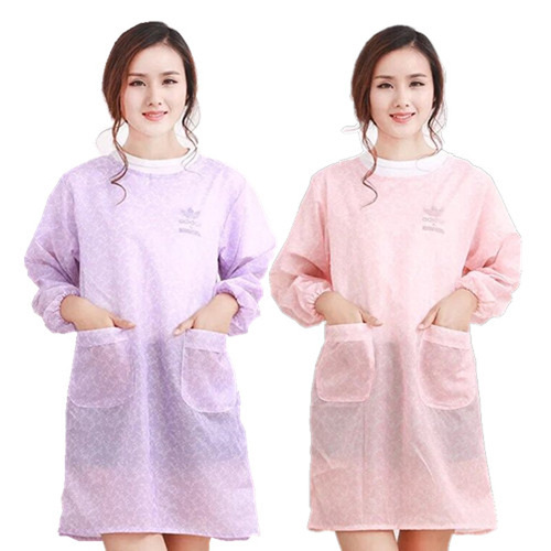 Beauty salon smock Korean style fashionable kitchen long-sleeved apron for men and women reverse wear bib waterproof and oil-proof work hairdressing clothes