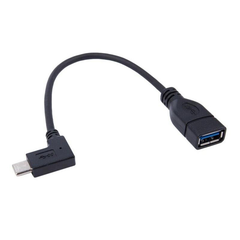 Female to male 90 degree right angle micro USB 2.0 to USB 3.1 TypeC data cable connector length 25cm