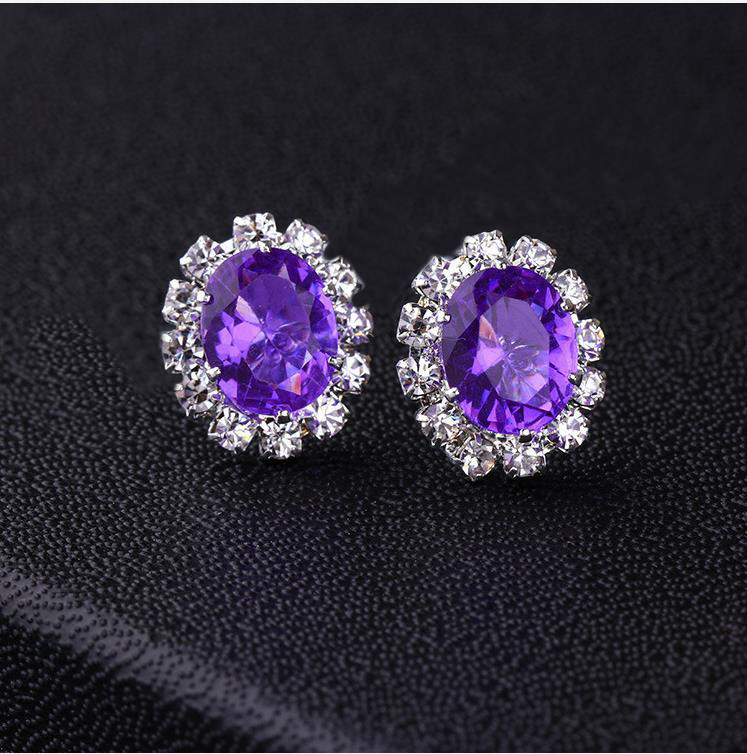 1 Paire Style Simple Fleur Alliage Placage Strass Femmes Boucles D'oreilles display picture 5