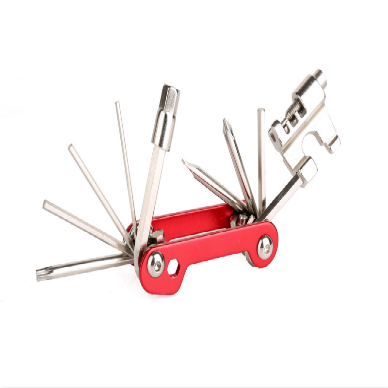 Combinaison d'outils colorés pour VTT avec coupe-chaîne, outils de réparation pour équipement de vélo_voghion.com