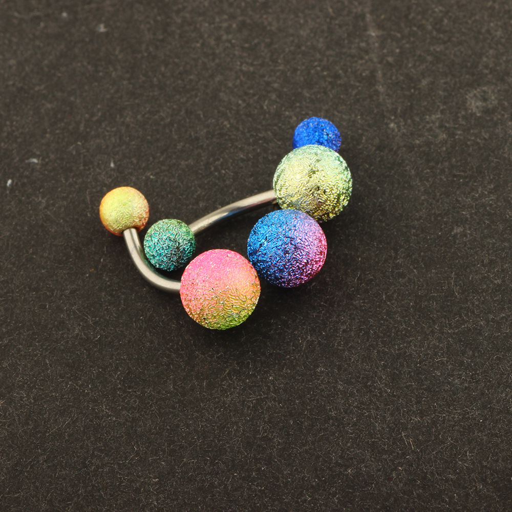 Mixed Color Acrylic Belly Button Ring - Green Grinding Yarn Belly Navel Jewelry detail image 10