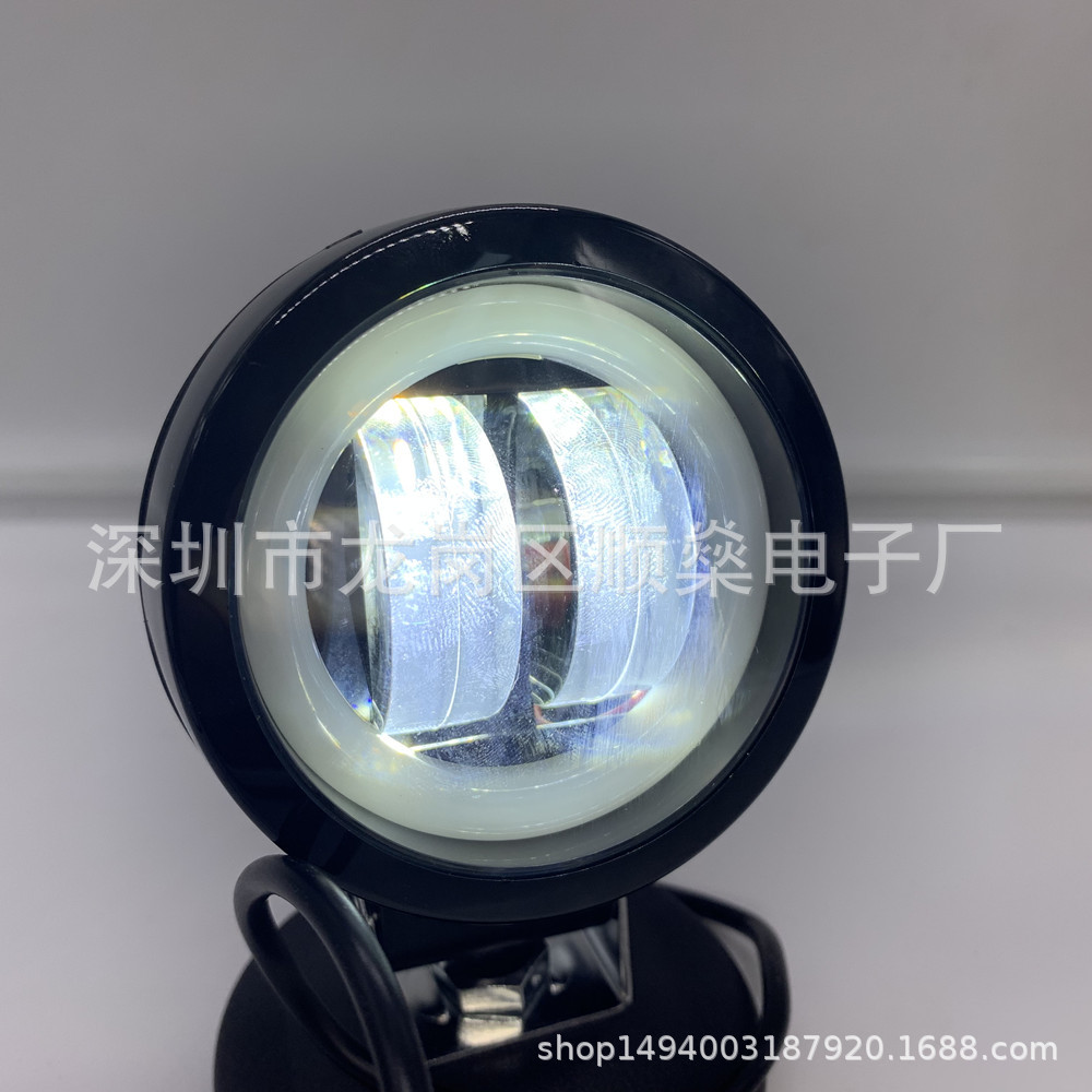 Led Work Light Motorcycle Spotlight Led Headlight New Led Off-Road Modified Fog Light 20W with Aperture Angel Eye