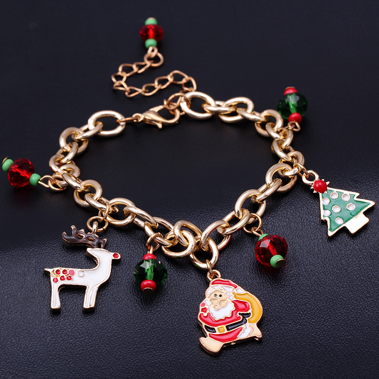 Fashion Christmas Tree Santa Claus Alloy Enamel Plating WomenS Bracelets 1 Piecepicture2