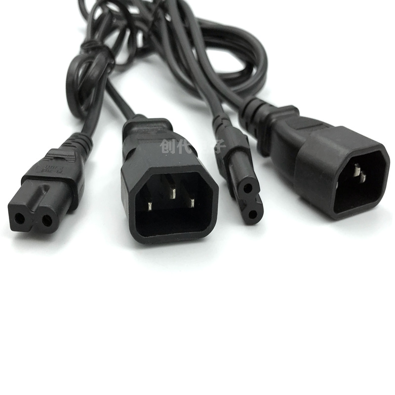 IEC 320 c14转C7连接线 品字公+8字尾电源线 D字尾延长线