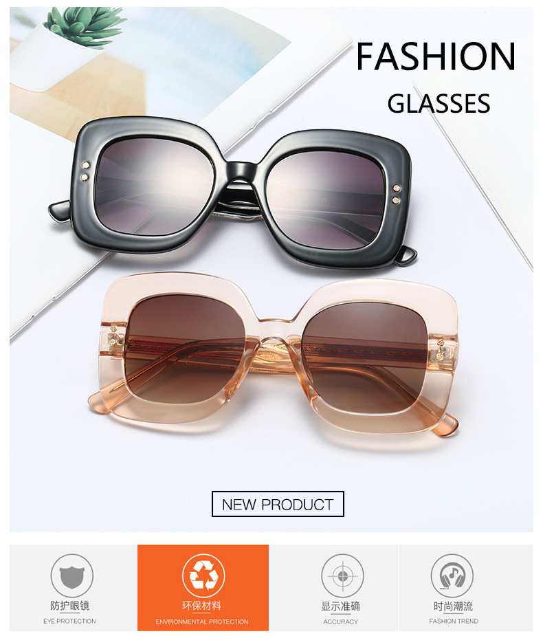 Fashion Mi Nail Large Box Sunglasses Female Cp Mortise High Quality Sunglasses Men Trend Glasses display picture 12