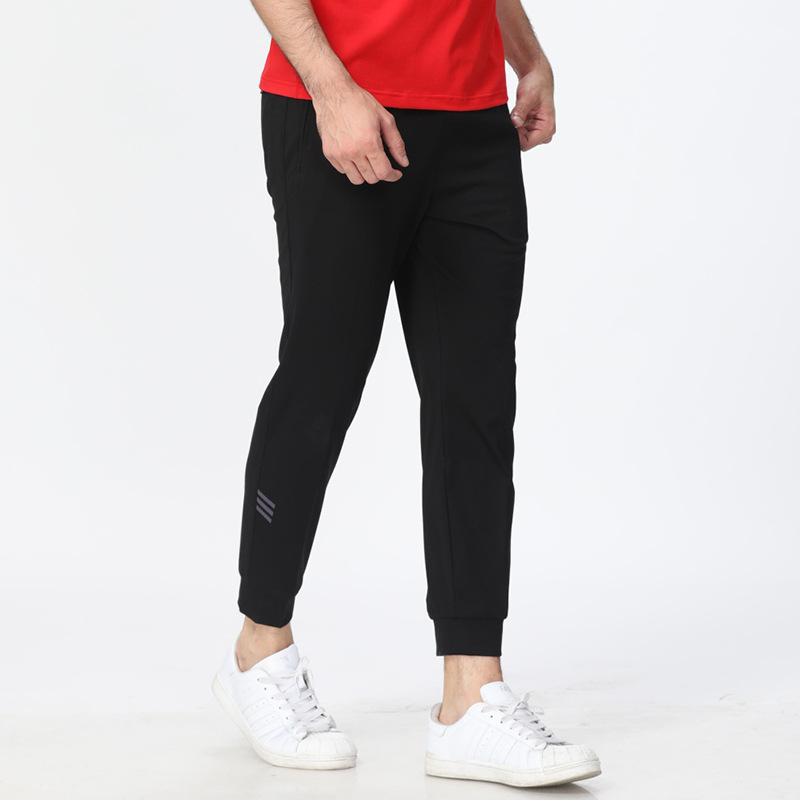 Sports pants summer Frenum Ninth pants Rome Elastic force His pocket zipper brand Casual pants