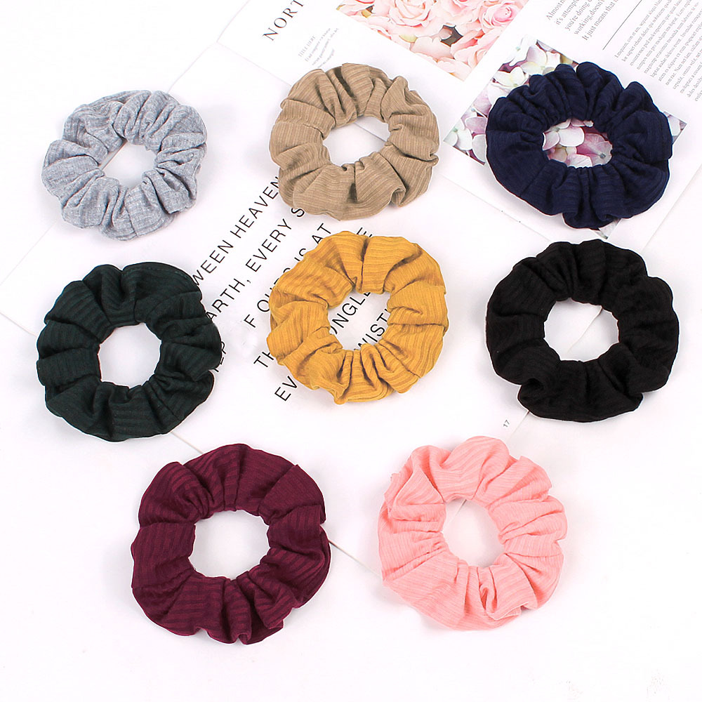 Large Intestine Hair Tie Fall Winter Simple Pure Color Knitted Hair Scrunchies  Wholesale Nihaojewelry display picture 12