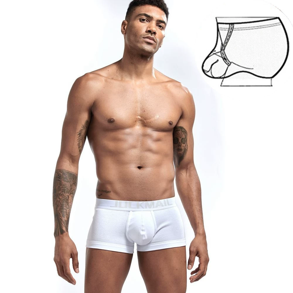 Трусы мужские JOCKMAIL минималистичные молодежные с подвесным кольцом, хлопковый U-выпуклый низкий пояс, плоские