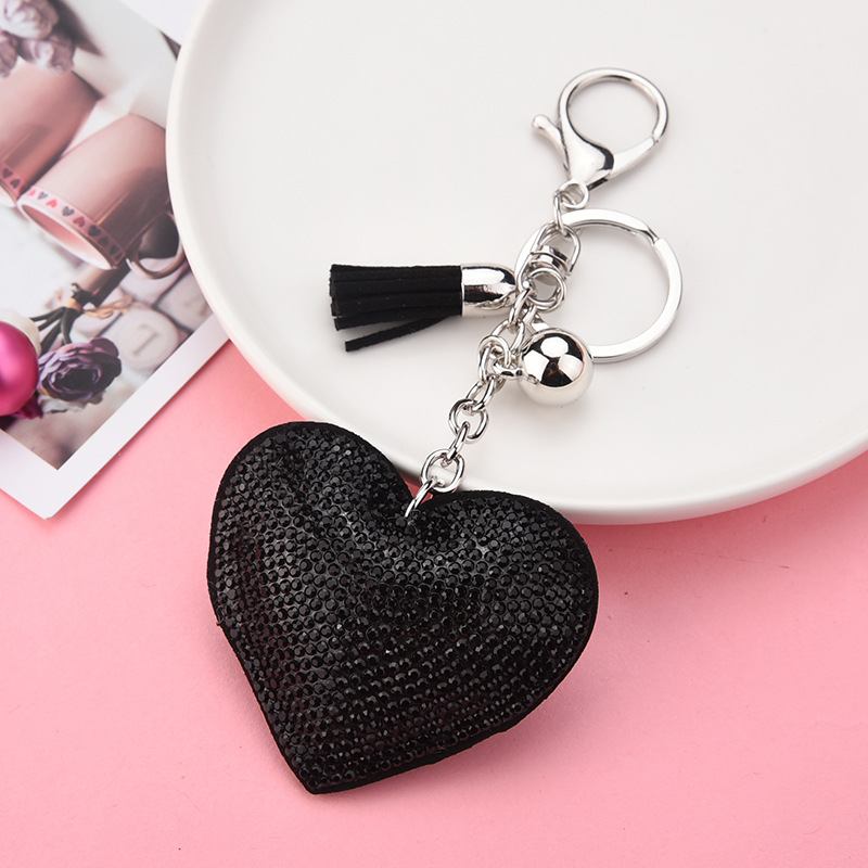 Creative Sequins Heart Pendant Tassel Key Chain Wholesale Nihaojewelry display picture 7