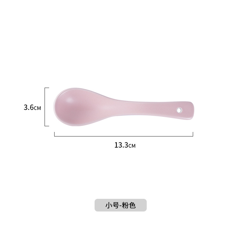 

nordic matte color glaze ceramic long handle rice spoon household creative small spoon cute spoon spoon rice porridge spoon big soup spoon