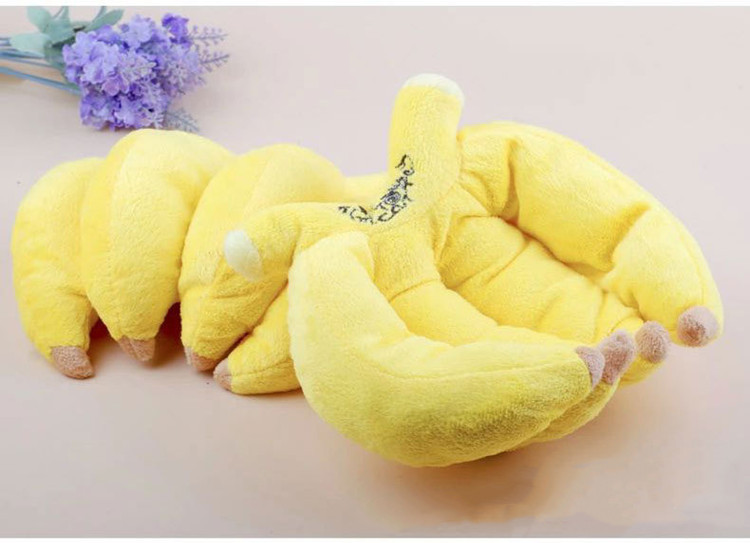 Pet plush banana sound entertainment cleaning toy cat and dog special grinding teeth_voghion.com