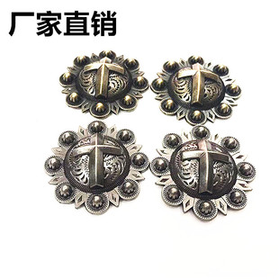 Wholesale Cross Flower Shape Cloth Buckle Vintage Leather Bag Buckle Wallets Keychain DIY Leather Decorative Buckle