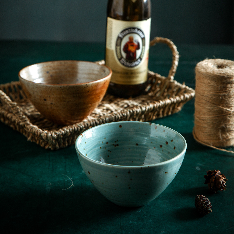 Nordic Vintage Handmade Stoneware Large Capacity White Rice Bowl Tall Noodle Soup Earth Bowl Microwave Dishwasher