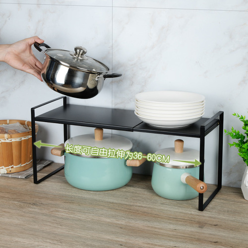 Kitchen supplies layered storage rack dishes and spices storage cabinet inner compartment divider single and double layer pot rack