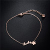 Golden ankle bracelet stainless steel, accessory, Korean style, pink gold, simple and elegant design, wholesale