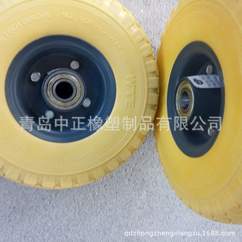 供应胶粉轮 实心轮 垃圾桶轮子 青岛厂家供应多种规格实心轮