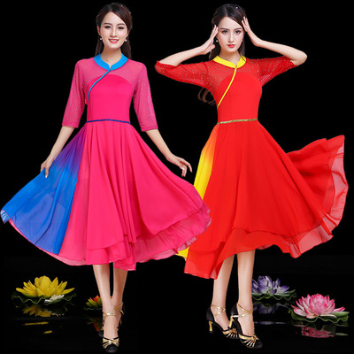 Chinese Folk Dance Dress Big skirt show dress Square Dance Dress Large Dance Costume