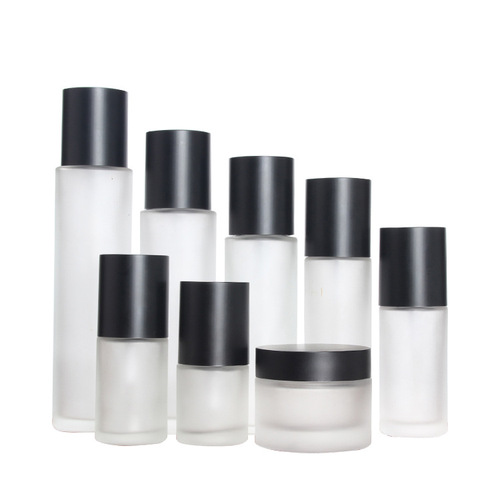 Cosmetics Sandpaper Cream Bottle Face Cream Bottle Liquid Spray Pump Skincare Glass Packaging Set