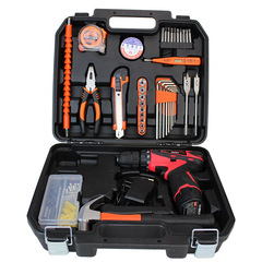 Electric drill tool set tool box household electric drill 13mm impact drill 12v lithium electric drill hardware set