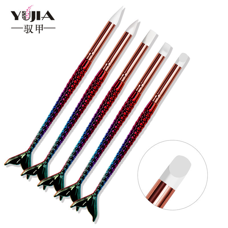 Cruz-frontera especial Sirena Varilla pluma de silicona manicura de silicona pluma de grabado hueco pluma pintada