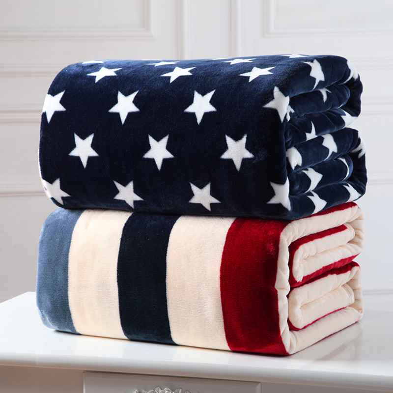 秋冬新款法莱绒毛毯包边 云貂绒毯子 金貂绒囍事回礼会销礼品批发|ru