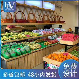 水果店货架水果展示架木质超市新款百果园钢木多层水果陈列架子
