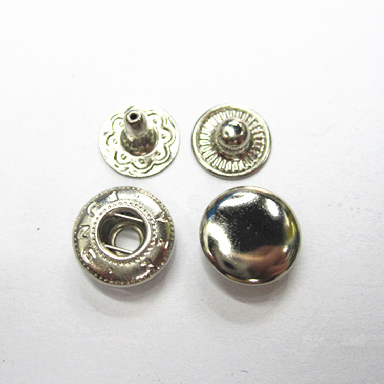 厂家直供633/655/831四合扣圆形金属铁扣子羽绒服子母扣暗扣批发