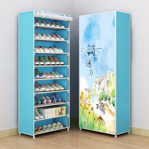 New Yarui Fan Simple Shoe Cabinet Non-woven Shoe Rack Dustproof Shoe Rack Thickened Increased Combination Storage Cabinet