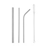 Cross -border 304 stainless steel straw -plated titanium color straw