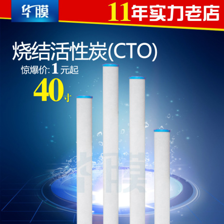 华膜 烧结活性炭CTO滤芯 烧结炭 40寸 批发零售 炭棒 炭柱