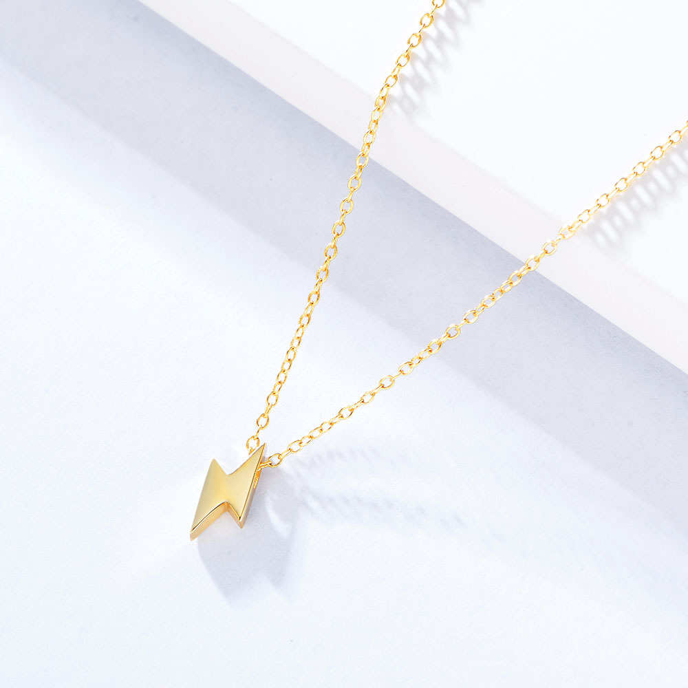 925 sterling silver Chain Material cable chain Chain Type 1 Piece Quantity 925 Sterling Silver Plating Lightning Necklace